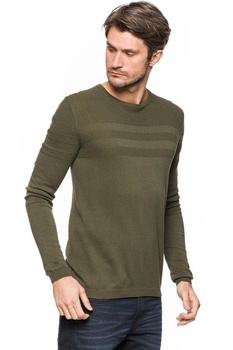 TOM TAILOR STRUCTURED CREW-NECK SWEATER OLIVE NIGHT GREEN 3020016.00.15 COL. 7548