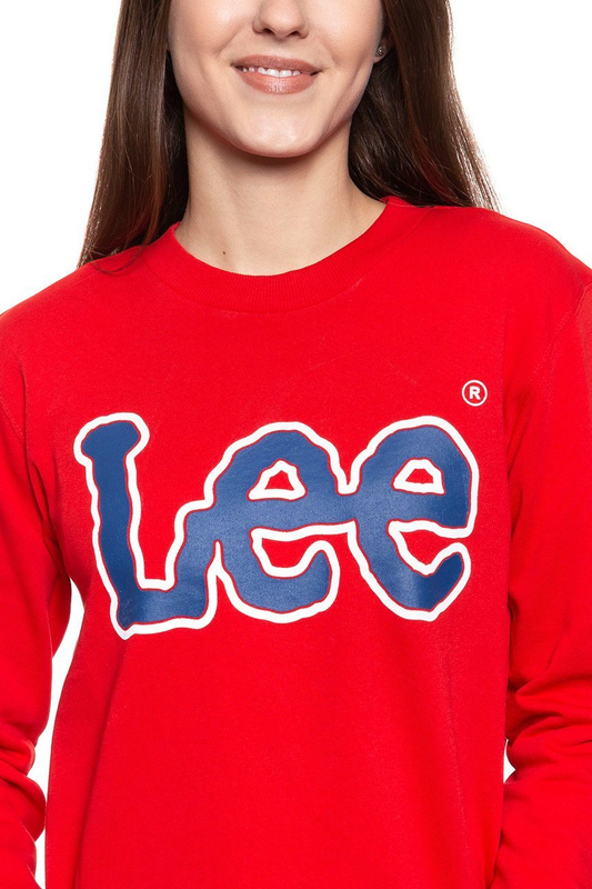 BLUZA LEE DAMSKA LOGO SWS BRIGHT RED L53YRXEF SAMPLE 112112619