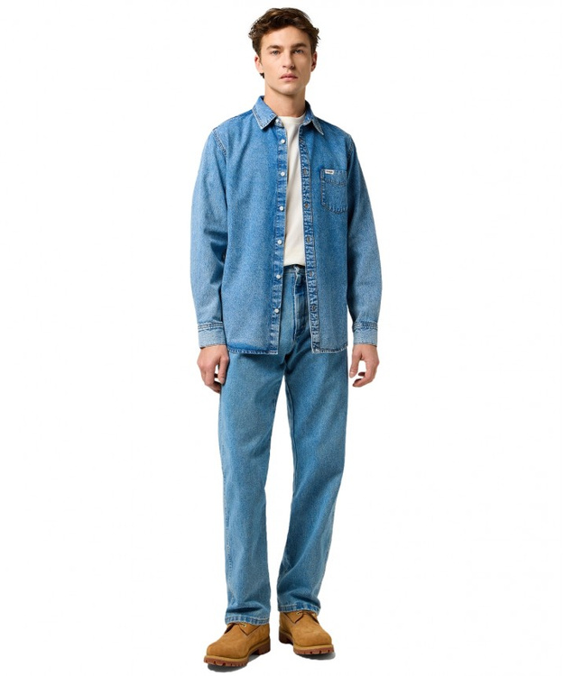 MESKA KOSZULA JEANSOWA WRANGLER 1 PKT SHIRT INDIGO VALLEY 112371549
