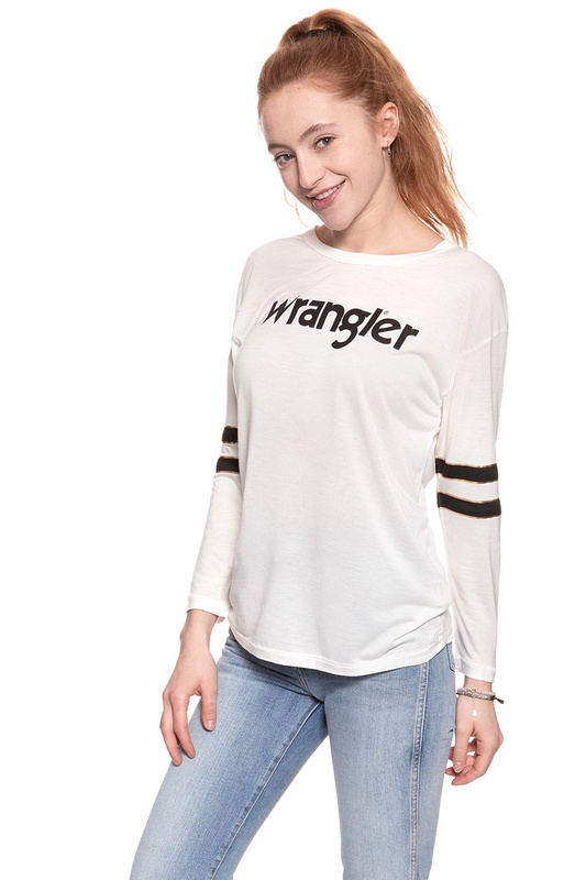 WRANGLER T SHIRT DAMSKI LS FOIL TEE OFFWHITE W7379FD02 112131024