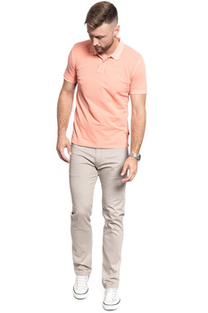 MĘSKA KOSZULKA POLO WRANGLER SS OVERDYE POLO MELON ORANGE W7F4KQA04 112131803