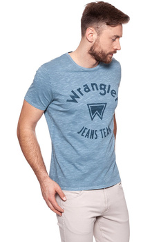 KOSZULKA WRANGLER OVERDYE TEE FLINTSTONE BLUE W7B36EB8O 112131458