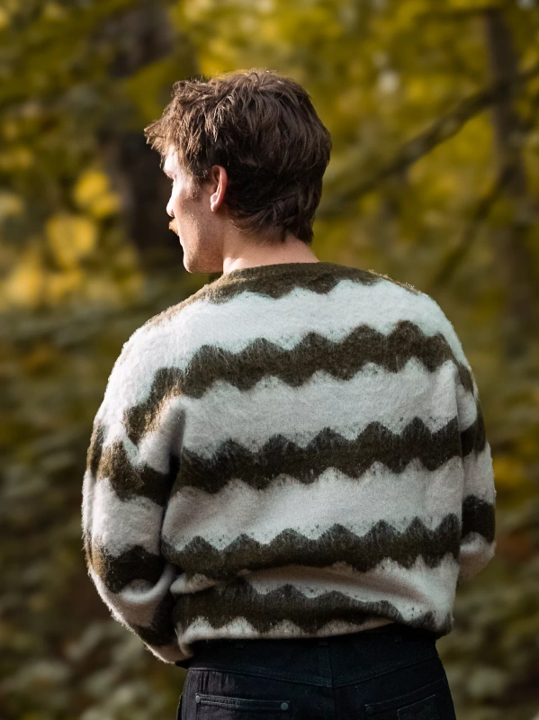 MESKI SWETER WRANGLER STRIPED SWEATER IVY GREEN 112371558