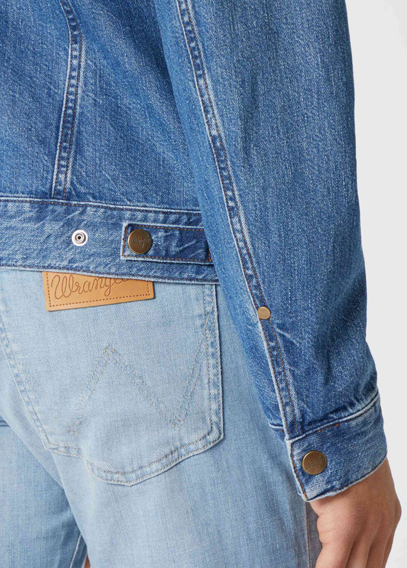 WRANGLER REGULAR JACKET MĘSKA KURTKA JEANSOWA BORA BLUE W443Q318F 112128870