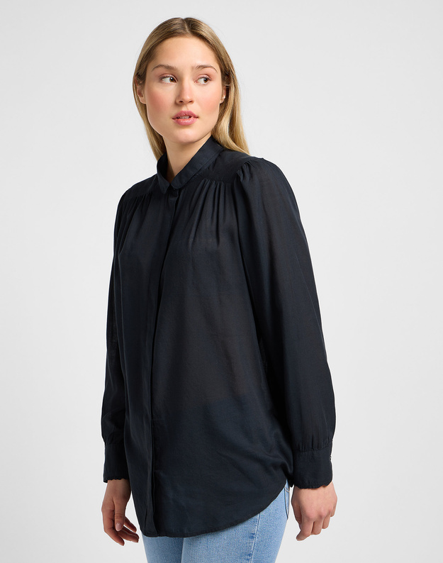 DAMSKA KOSZULA LEE SHIRRED BLOUSE UNIONALL BLK 112341608