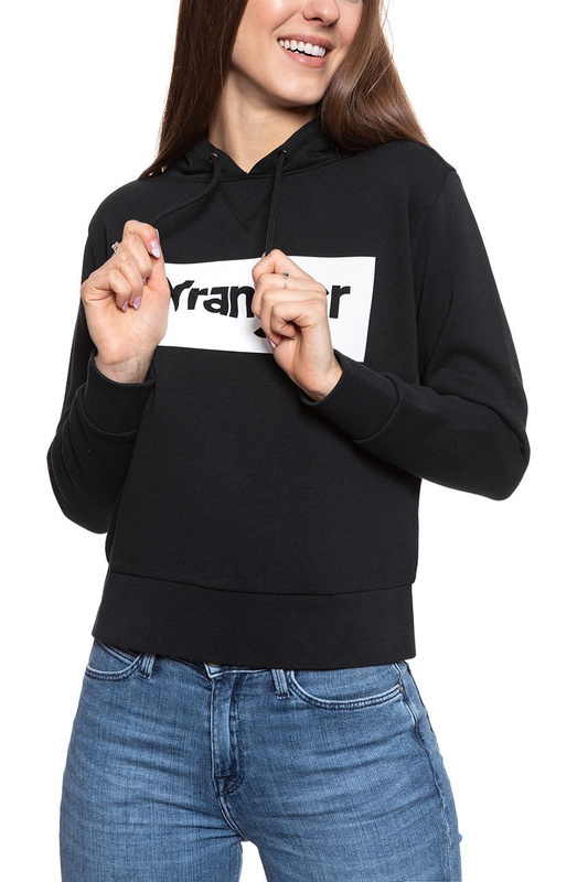 BLUZA WRANGLER LOGO HOODIE BLACK W6N4HA100 112130793