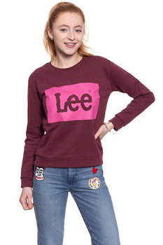 BLUZA LEE DAMSKA LOGO SWS MAROON L53PJSKQ 112112459