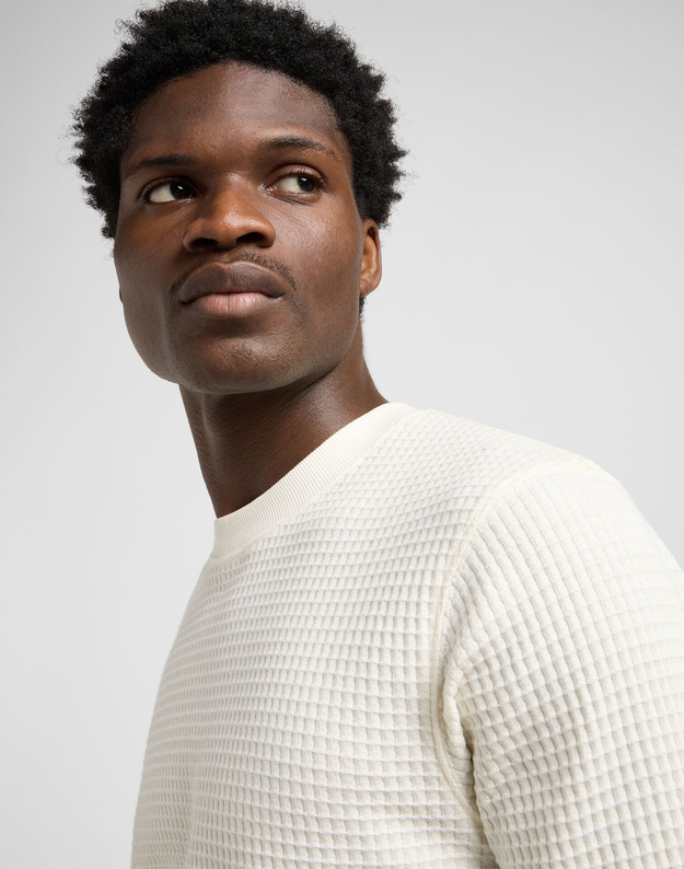 MESKA KOSZULKA LEE LS WAFFLE TEE ECRU 112371661