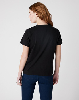 DAMSKI T-SHIRT WRANGLER HIGH RIB REGULAR TEE BLACK W7N9GH100 112131995