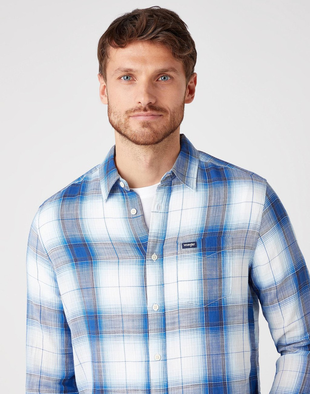 KOSZULA MĘSKA WRANGLER LS 1PKT SHIRT WHITE W5A16B989 112129966