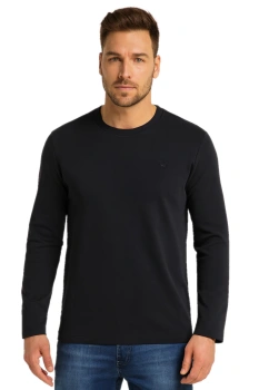 Męski Longsleeve Mustang Style Arlington Jet Black 1016874 4188