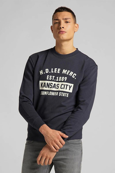 LEE HD LEE MERC SWS MĘSKA BLUZA KLASYCZNA LOGO WASHED NAVY L83JSPOO 112122378