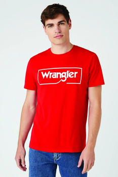 WRANGLER FRAME LOGO TEE MĘSKA KOSZULKA T-SHIRT NADRUK FORMULA RED W7H3D3XWO 112146331