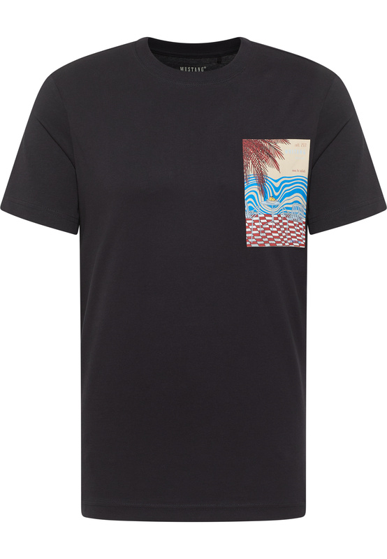 Męski T-Shirt Mustang Style Austin Jet Black 1016270 4188