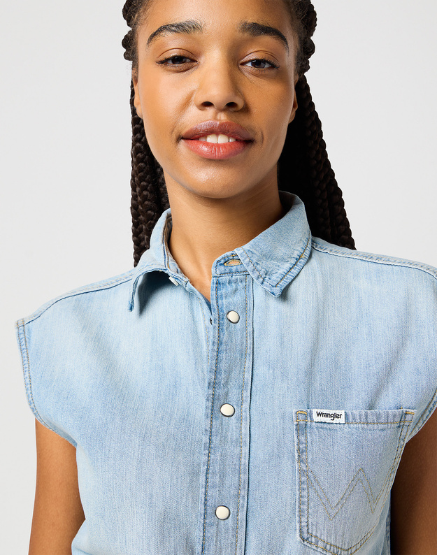 WRANGLER DAMSKI KOMBINEZON JEANSOWE WRANGLER TROUSER JUMPSUIT PALE BLUE WASH 112362713