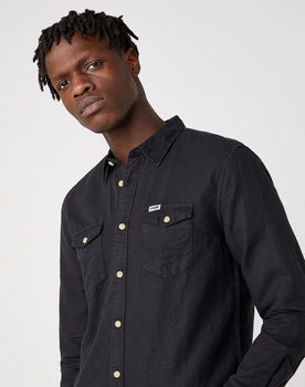 KOSZULA MĘSKA WRANGLER LS 2PKT FLAP SHIRT FADED BLACK W5A5LOXV6 112130062
