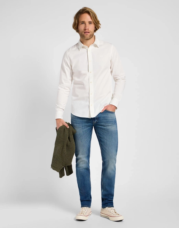 MESKA KOSZULA  LEE PATCH SHIRT BRIGHT WHITE 112333654