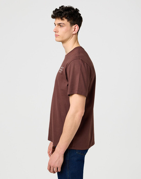 MESKA KOSZULKA WRANGLER EMBROIDERY TEE MAHOGANY 112371490