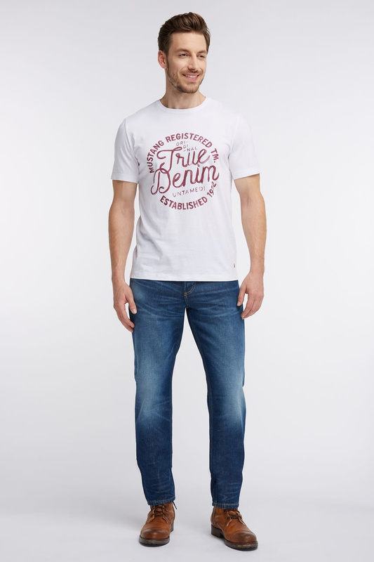 MUSTANG T SHIRT WORDING TEE GENERAL WHITE 1006388 2045 