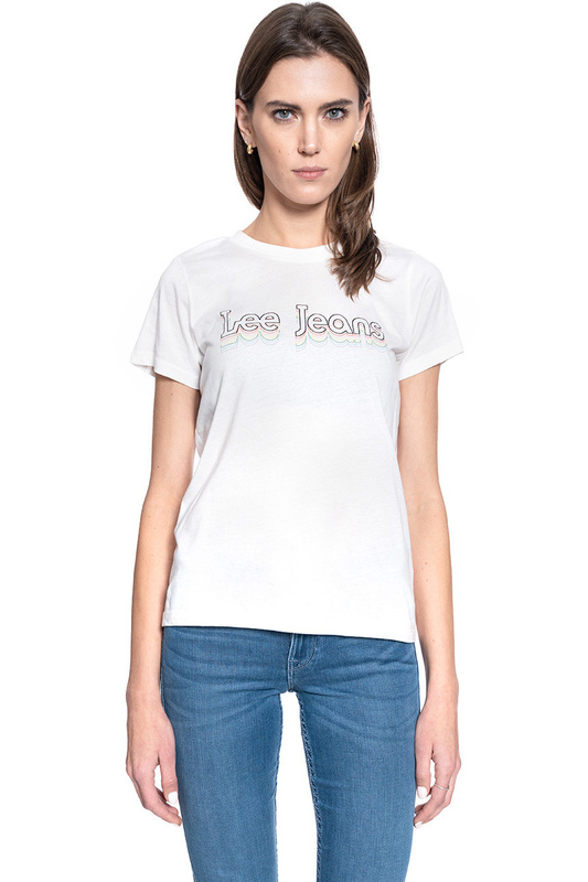 DAMSKI T-SHIRT LEE WHITE CANVAS L40GWM59 112108550