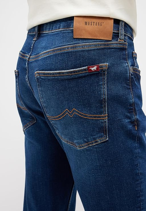 Męskie Spodnie Jeansowe MUSTANG Frisco Skinny Denim Blue 1014855 5000 884