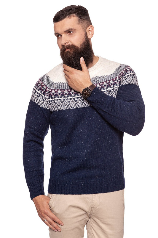 LEE FAIRISLE CREW KNIT MIDNIGHT BLUE L84TALDB