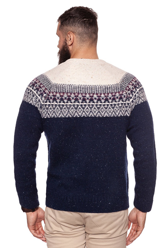 LEE FAIRISLE CREW KNIT MIDNIGHT BLUE L84TALDB