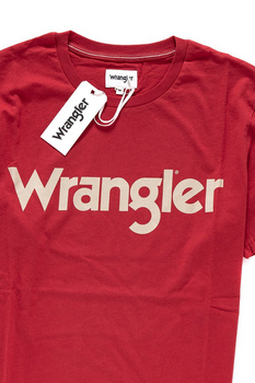 KOSZULKA WRANGLER SS LOGO TEE RED W7C04D347 112131590