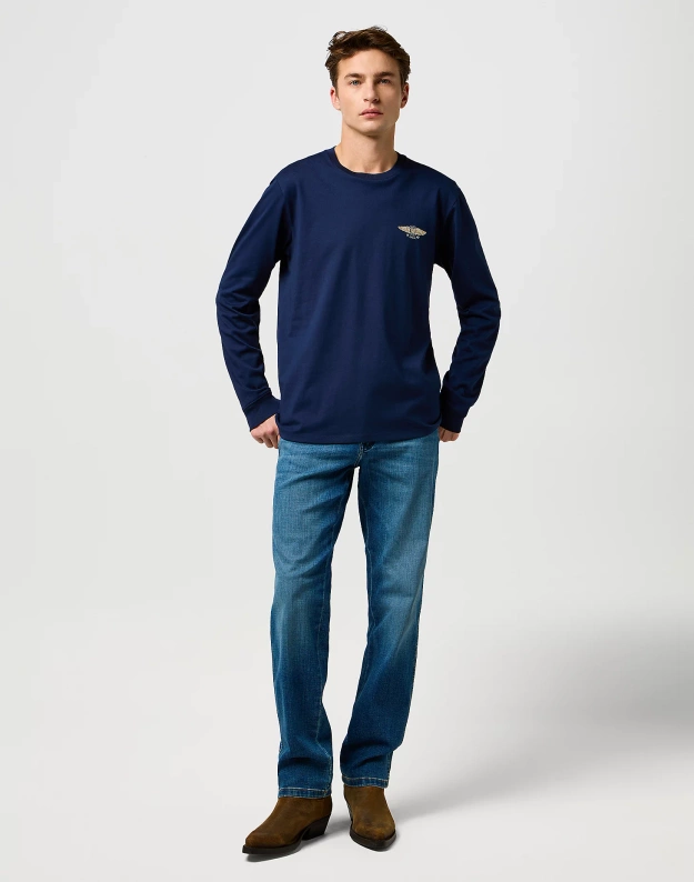 MESKA KOSZULKA WRANGLER LS AMERICANA TEE NAVY 112371469
