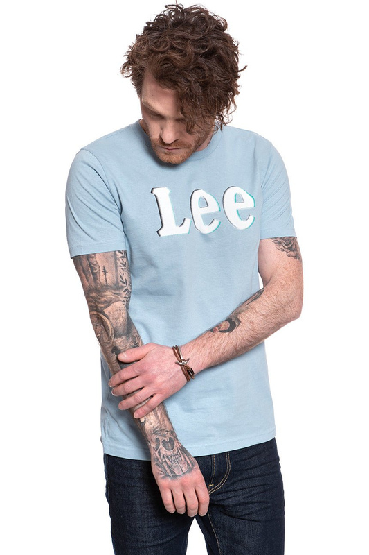 LEE T SHIRT DISTORTED LOGO TEE ASHLEY BLUE L61OFENA 112113980