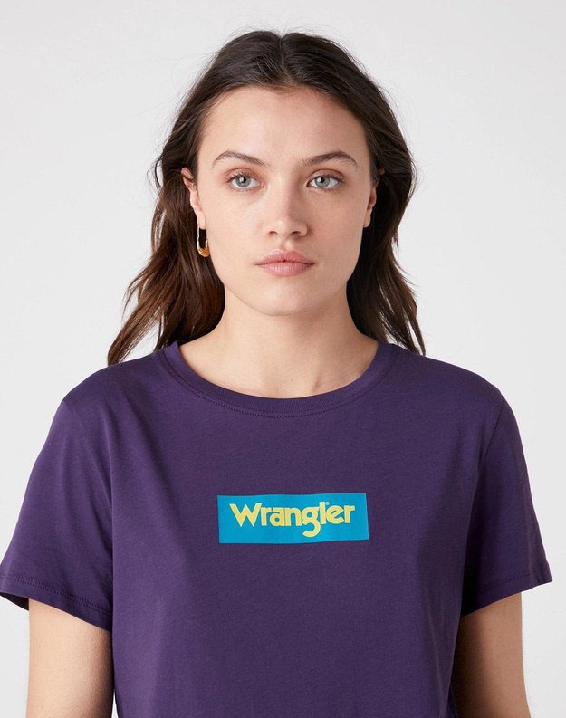 DAMSKI T-SHIRT WRANGLER LOGO TEE PURPLE VELVET W7P3EVXSL 112132043