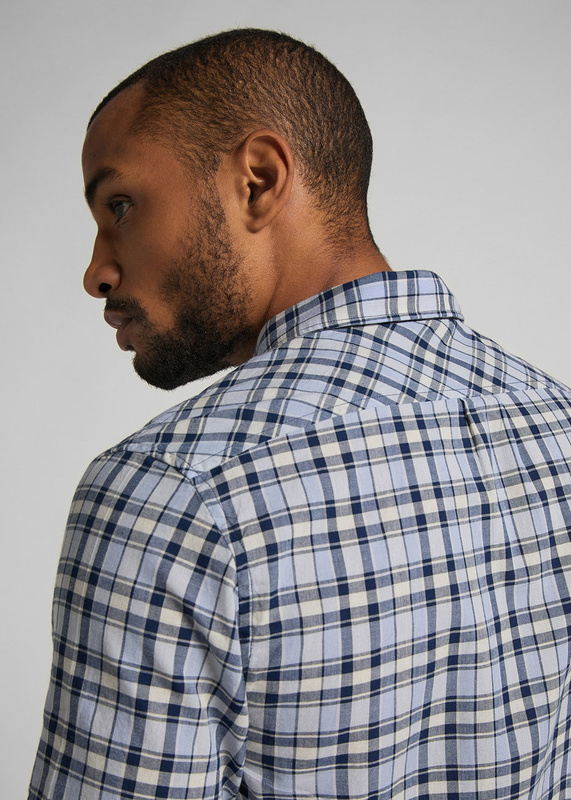 KOSZULA MĘSKA LEE BUTTON DOWN SS WASHED BLUE L886KZLR 112123673