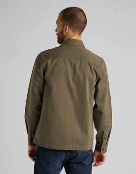 LEE MILITARY WORKER SHIRT MĘSKA KOSZULA MATERIAŁOWA REGULAR FIT OLIVE GREEN L66CTHNX 112116331