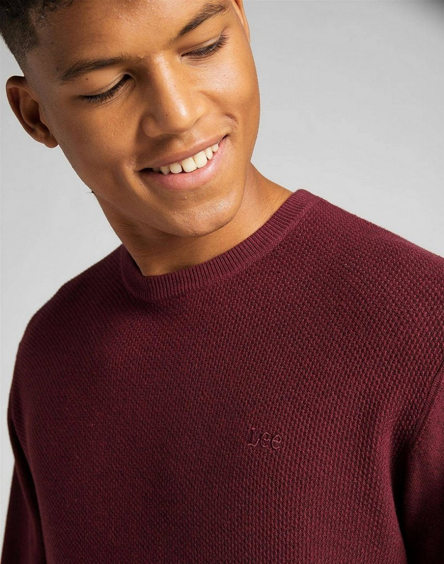 LEE BASIC CREW KNIT MĘSKI SWETER KLASYCZNY FIRED BRICK L83IKHTM 112140951