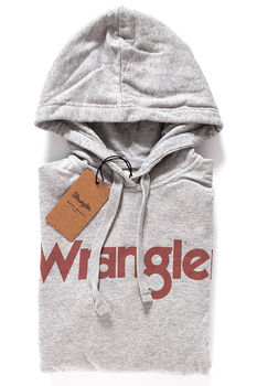 WRANGLER LOGO POPOVER HOODIE MID GREY MEL W6533HY37