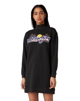 DAMSKA SUKIENKA WRANGLER HIGH NECK SWEAT DRES FADED BLACK W9P2HNXV6 112132452