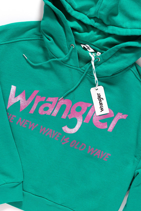 BLUZA WRANGLER DAMSKA CROP HOODIE SPECTRA GREEN W6068IGWB 112130417