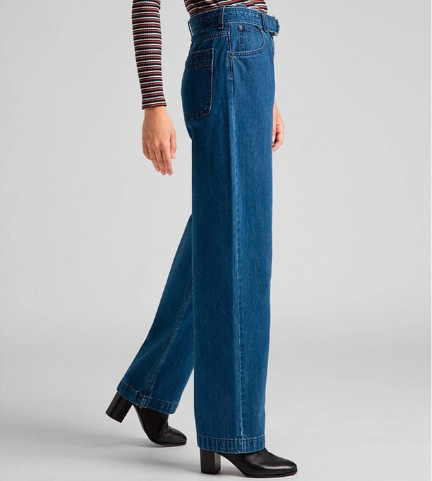 LEE BELTED HIGH WAIST STRAIGHT DAMSKIE SPODNIE JEANSOWE L30ZKEGT 112106903