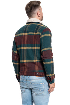 MĘSKA KURTKA SHERPA WRANGLER TRUCKER JACKET PINE W4B4XSG01 112129088