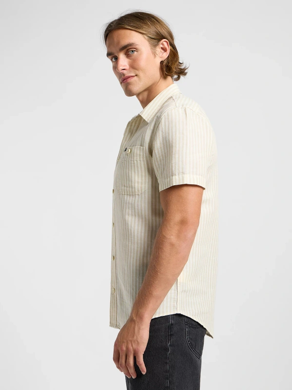 MESKA KOSZULA LEE SS LEESURE SHIRT PIONEER ECRU 112363814