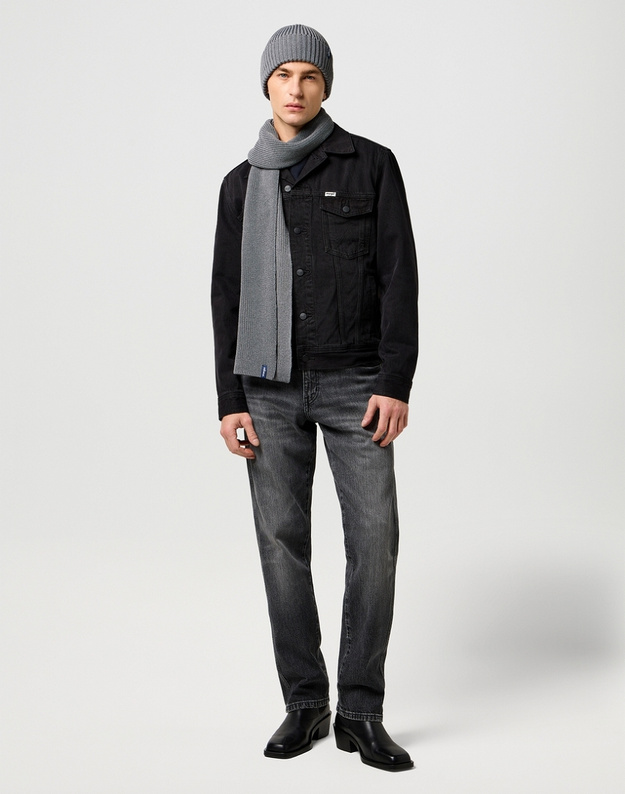 ZESTAW CZAPKA I SZALIK ZIMOWA WRANGLER SCARF BEANIE SET MID GREY MEL 112372423