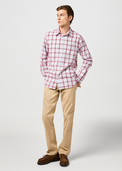 MESKIE SPODNIE MATERIALOWE WRANGLER GREENSBORO PLAZA TAUPE 112362345