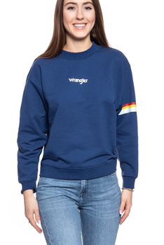 BLUZA WRANGLER 80´S RETRO SWEAT BLUE DEPTHS W6N0HPXJY 112130777