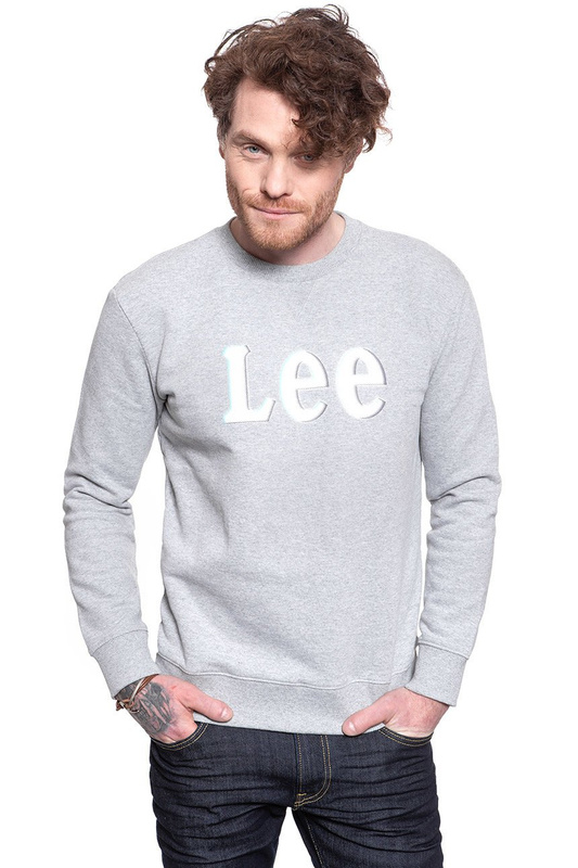 BLUZA LEE LOGO CREW SWS GREY MELE L80RTJMP 112121503