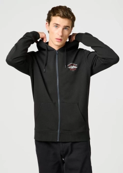 WRANGLER MĘSKA BLUZA WRANGLER GRAPHIC ZIP HOODIE FADED BLACK 112362888