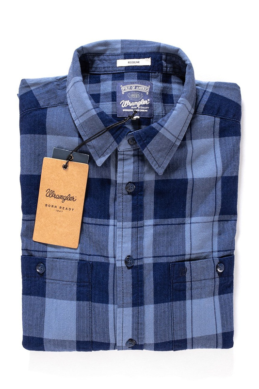 WRANGLER L/S 2PKT SHIRT BLUE W57615EPN