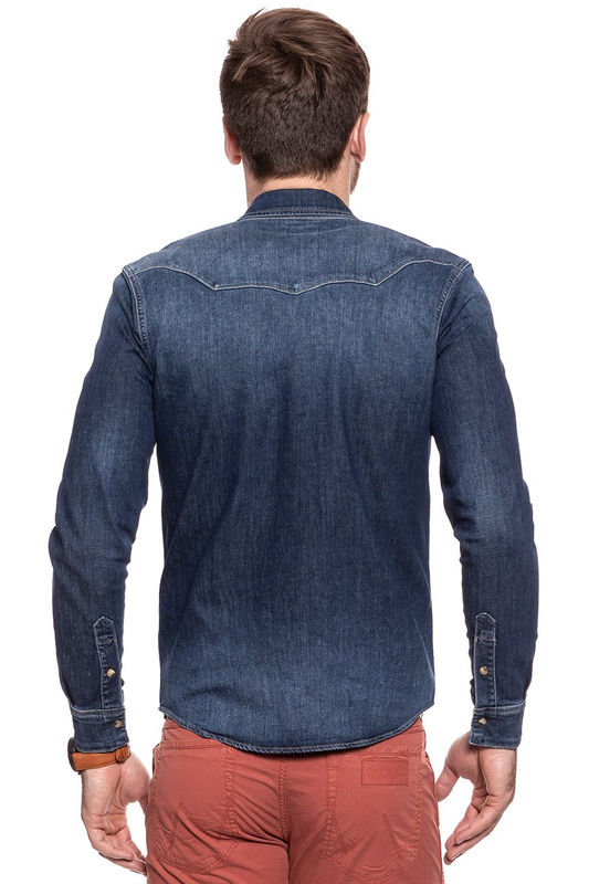 WRANGLER WESTERN DENIM SHIRT MID INDIGO W59837T8E