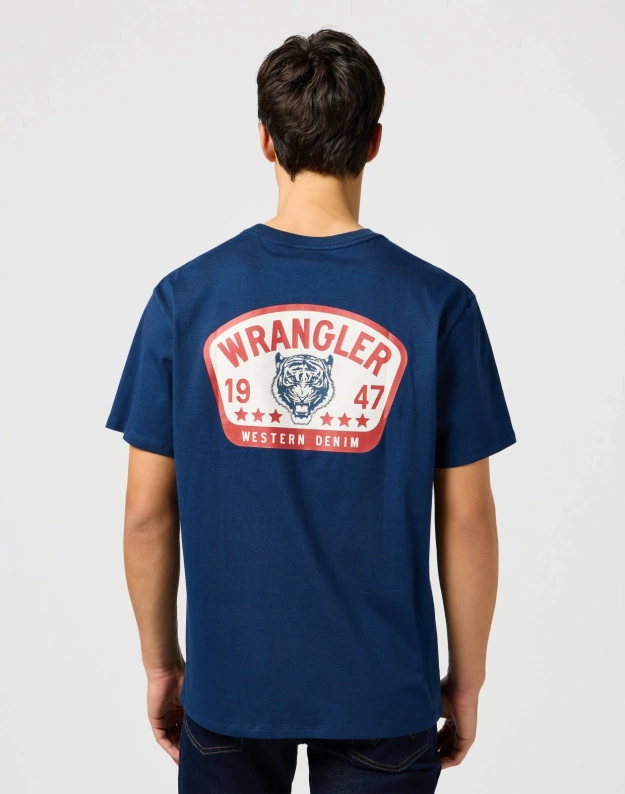 MESKA KOSZULKA WRANGLER GRAPHIC TEE NAVY 112362806