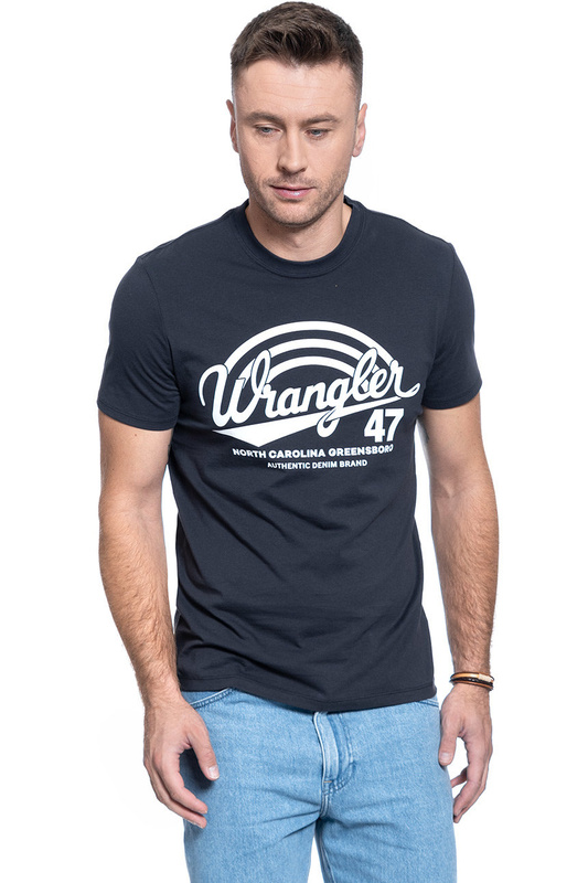 MĘSKI T-SHIRT WRANGLER SS AMERICANA TEE BLUE GRAPHITE W7F6FKX15 112131810