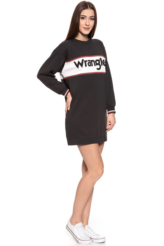 DAMSKA SUKIENKA WRANGLER SWEAT DRESS FADED BLACK W9066HQV6 112132426